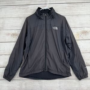 The North Face Hydrenalite Rain Jacket Womens Medium Black Stowable Hood